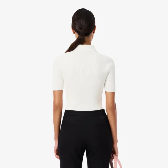 Polo de punto acanalado 3D para mujer