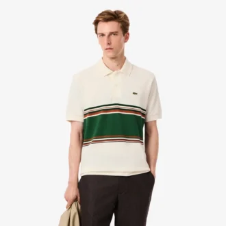 Polo de rayas de corte clásico para hombre, fabricado en Francia