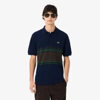 Polo de rayas de corte clásico para hombre, fabricado en Francia