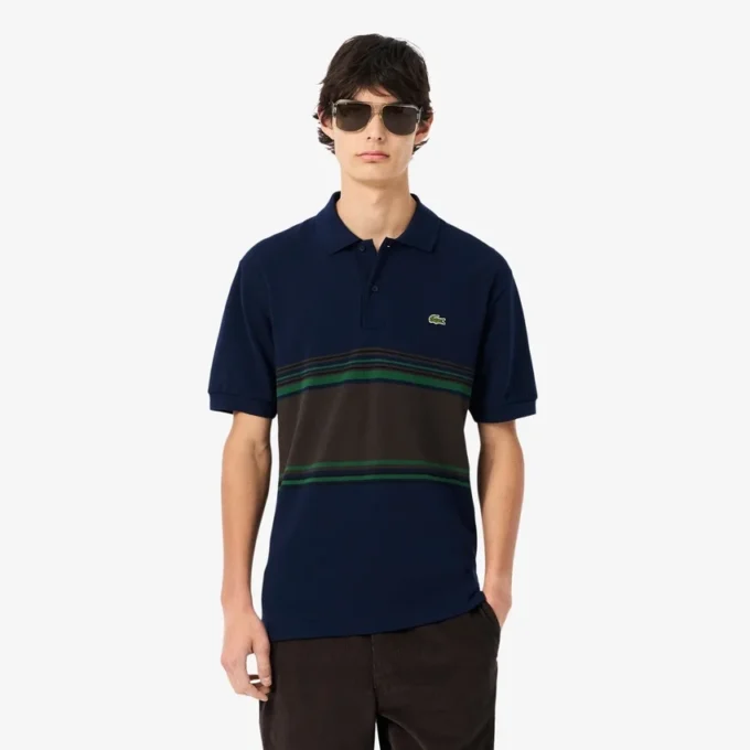 Polo de rayas de corte clásico para hombre, fabricado en Francia
