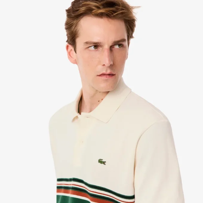 Polo de rayas de corte clásico para hombre, fabricado en Francia