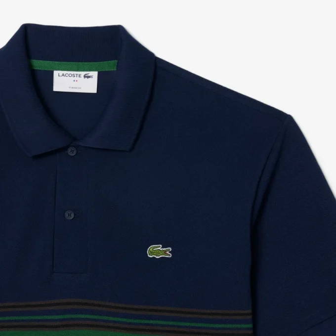 Polo de rayas de corte clásico para hombre, fabricado en Francia