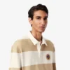 Polo de rugby a rayas de corte holgado para hombre