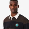 Polo de rugby a rayas de corte holgado para hombre