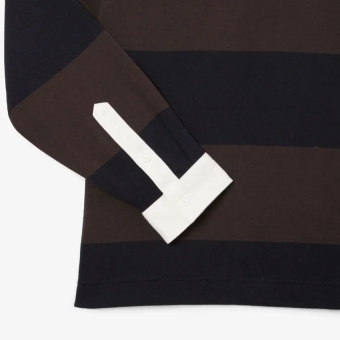Polo de rugby a rayas de corte holgado para hombre