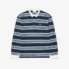 Polo de rugby de piqué a rayas de corte holgado