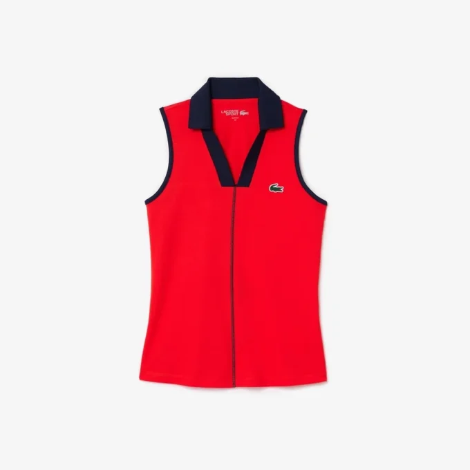Polo de tenis sin mangas Ultra Dry de corte entallado para mujer