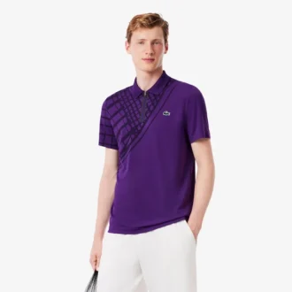 Polo de Tenis Ultra Dry estampado de corte entallado para hombre