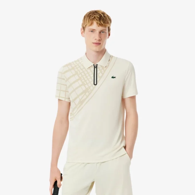 Polo de Tenis Ultra Dry estampado de corte entallado para hombre