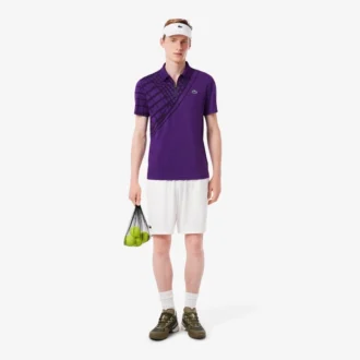 Polo de Tenis Ultra Dry estampado de corte entallado para hombre