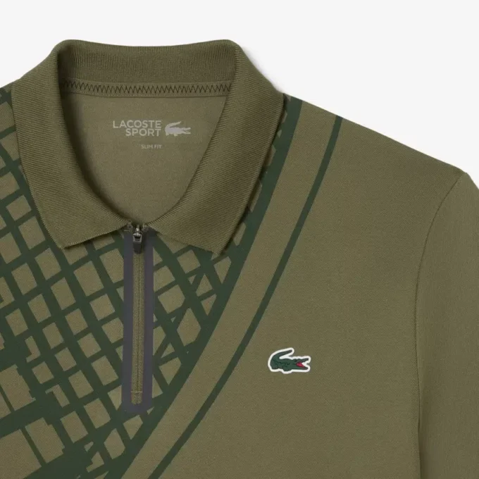 Polo de Tenis Ultra Dry estampado de corte entallado para hombre