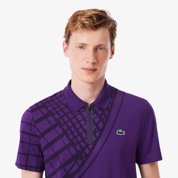 Polo de Tenis Ultra Dry estampado de corte entallado para hombre