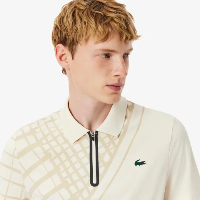 Polo de Tenis Ultra Dry estampado de corte entallado para hombre