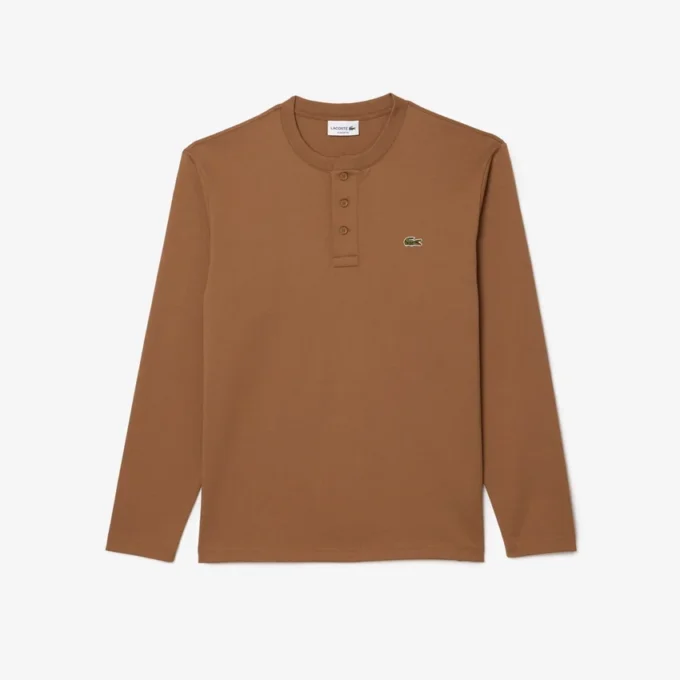 Polo Henley de manga larga para hombre