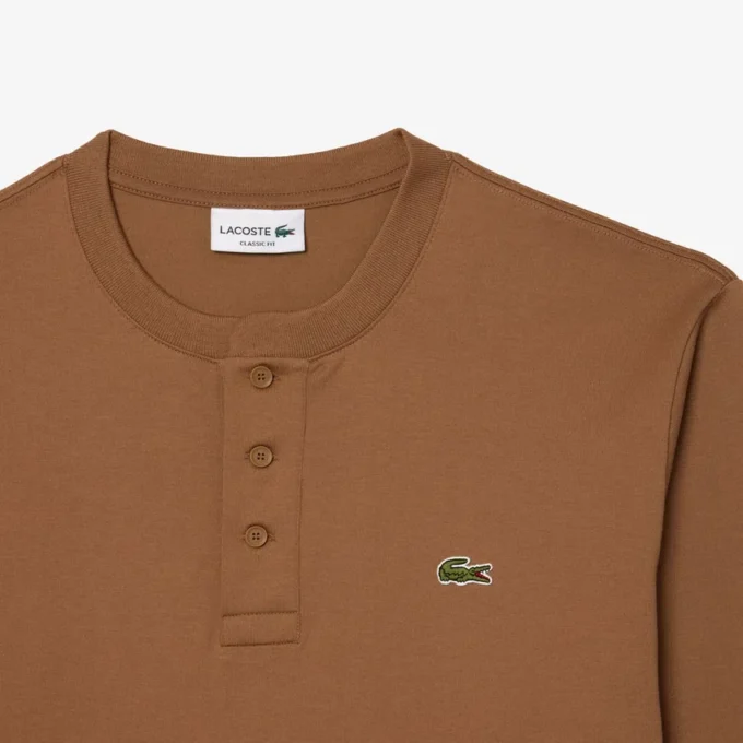 Polo Henley de manga larga para hombre