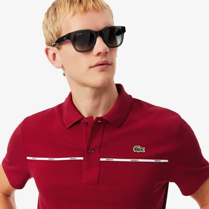 Polo L.12.12 con ribete con el logotipo, corte regular para hombre