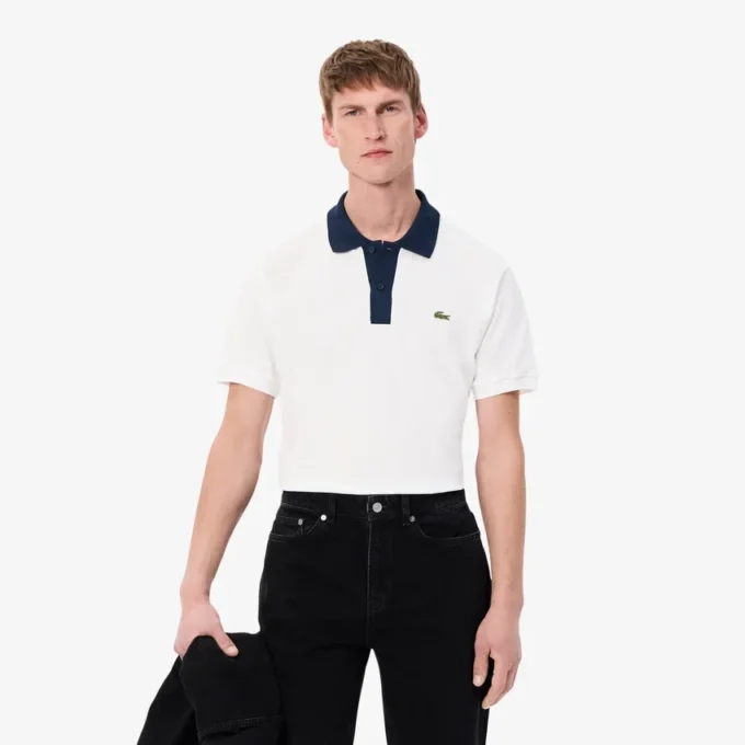 Polo L.12.12 de corte clásico con cuello en contraste para hombre