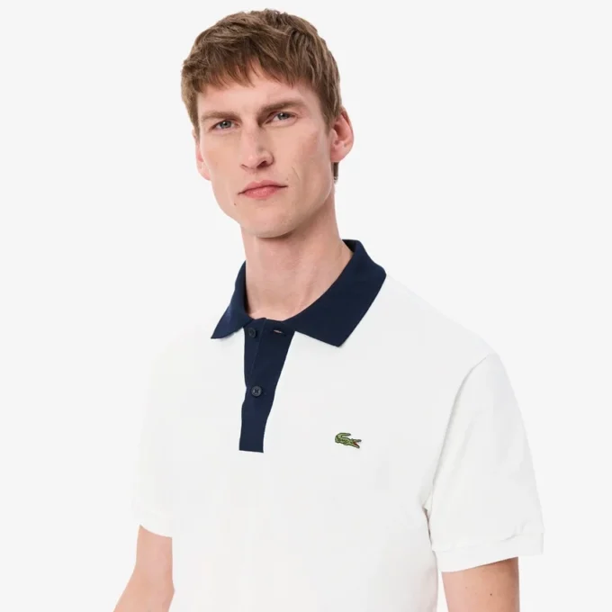 Polo L.12.12 de corte clásico con cuello en contraste para hombre