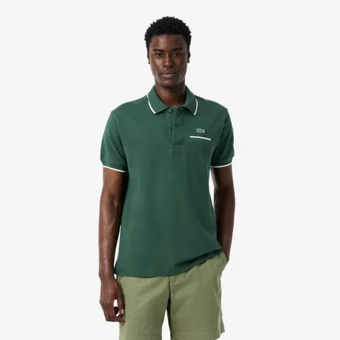 Polo L.12.12 de corte clásico con detalle de bolsillo para hombre