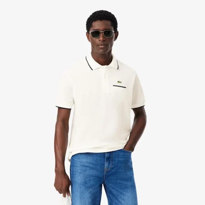 Polo L.12.12 de corte clásico con detalle de bolsillo para hombre