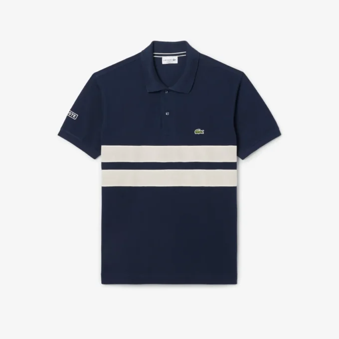 Polo L.12.12 de corte clásico con rayas llamativas para hombre