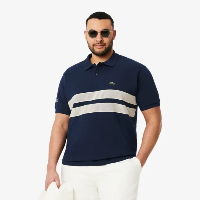 Polo L.12.12 de corte clásico con rayas llamativas para hombre