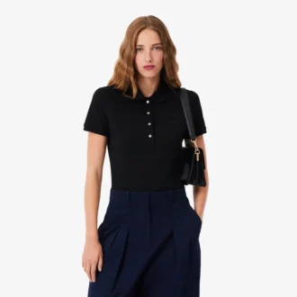 Polo L.12.D de mujer, corte ajustado y elástico, con tejido piqué