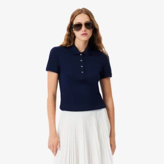 Polo L.12.D de mujer, corte ajustado y elástico, con tejido piqué