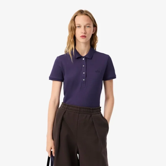 Polo L.12.D de mujer, corte ajustado y elástico, con tejido piqué