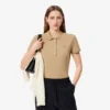 Polo L.12.D de mujer, corte ajustado y elástico, con tejido piqué