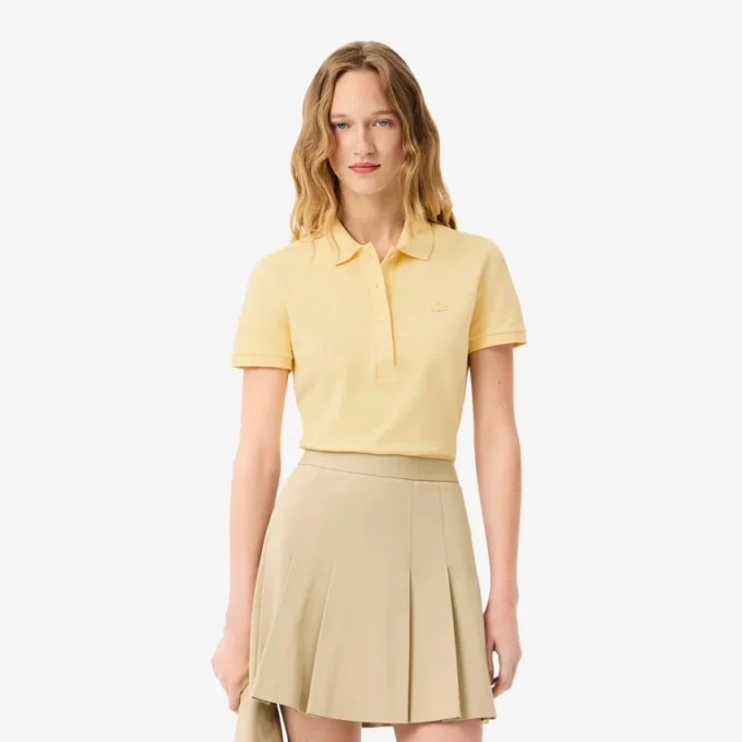 Polo L.12.D de mujer, corte ajustado y elástico, con tejido piqué