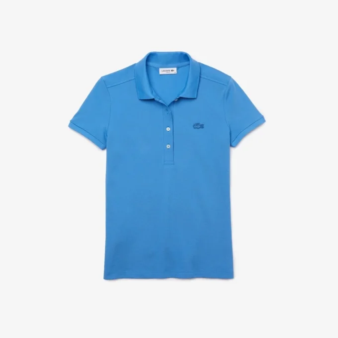 Polo L.12.D de mujer, corte ajustado y elástico, con tejido piqué