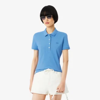 Polo L.12.D de mujer, corte ajustado y elástico, con tejido piqué