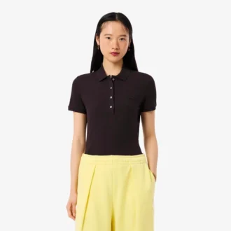Polo L.12.D de mujer, corte ajustado y elástico, con tejido piqué