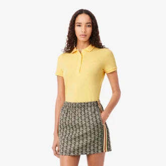 Polo L.12.D de mujer, corte ajustado y elástico, con tejido piqué