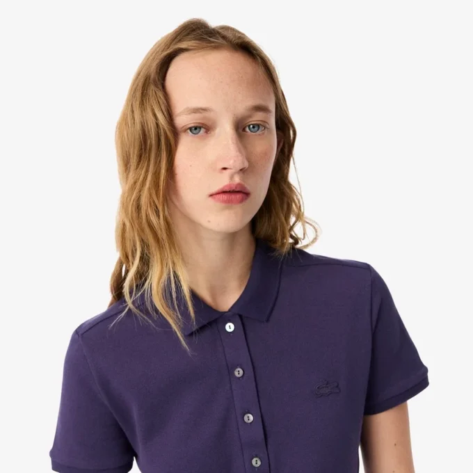 Polo L.12.D de mujer, corte ajustado y elástico, con tejido piqué