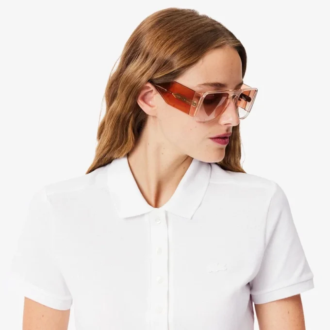 Polo L.12.D de mujer, corte ajustado y elástico, con tejido piqué