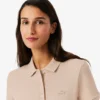 Polo L.12.D de mujer, corte ajustado y elástico, con tejido piqué