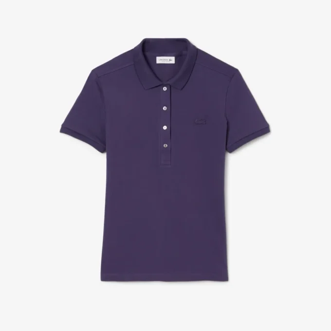 Polo L.12.D de mujer, corte ajustado y elástico, con tejido piqué