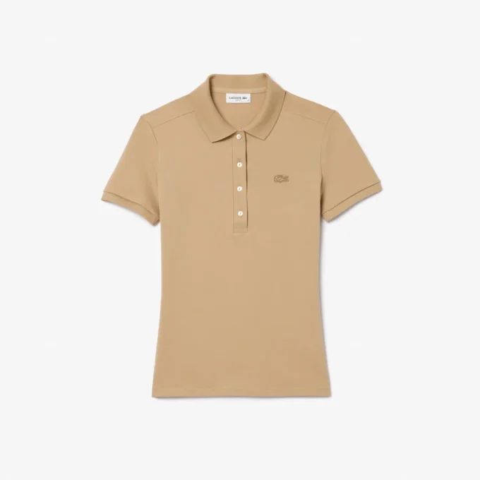 Polo L.12.D de mujer, corte ajustado y elástico, con tejido piqué