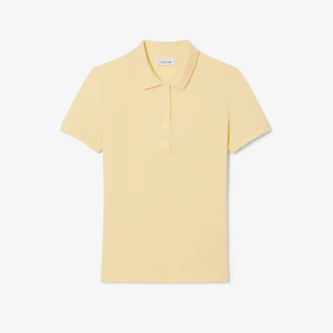 Polo L.12.D de mujer, corte ajustado y elástico, con tejido piqué