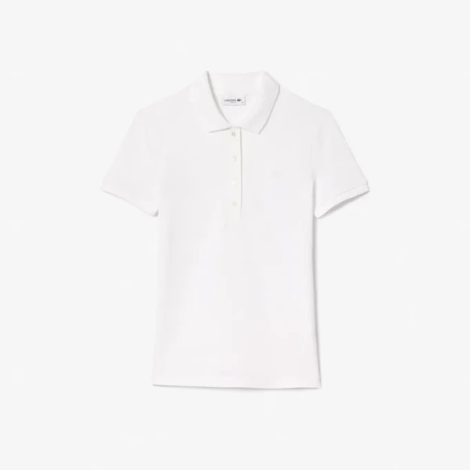 Polo L.12.D de mujer, corte ajustado y elástico, con tejido piqué