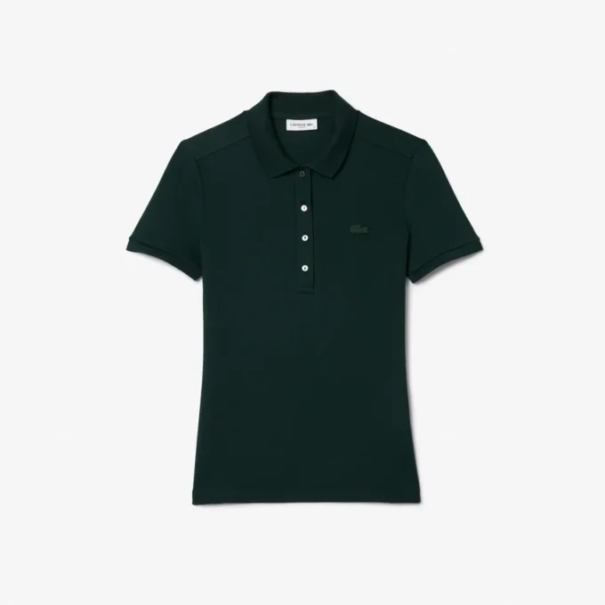 Polo L.12.D de mujer, corte ajustado y elástico, con tejido piqué