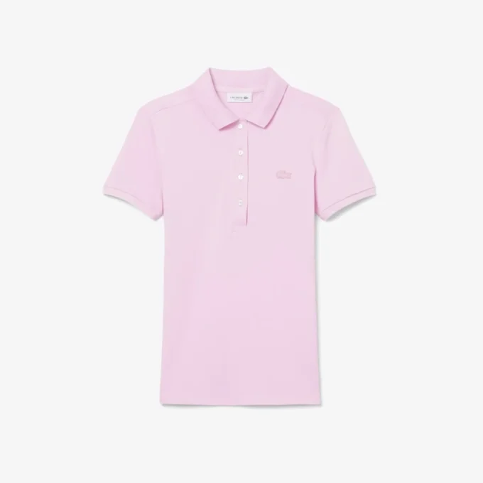 Polo L.12.D de mujer, corte ajustado y elástico, con tejido piqué