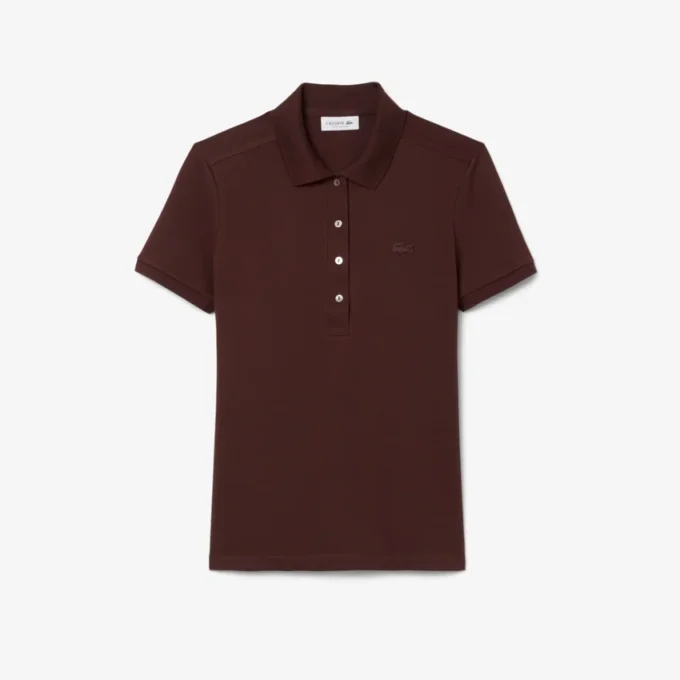 Polo L.12.D de mujer, corte ajustado y elástico, con tejido piqué