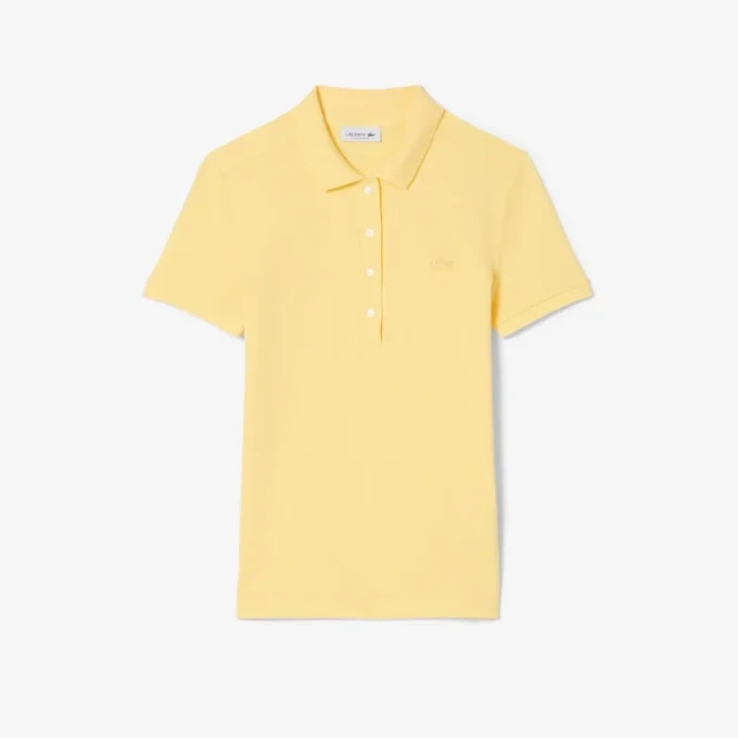 Polo L.12.D de mujer, corte ajustado y elástico, con tejido piqué