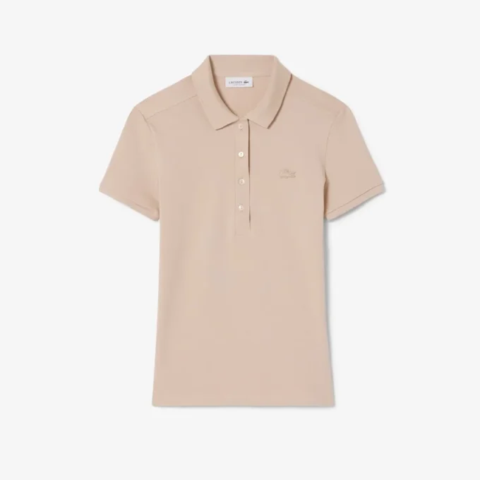 Polo L.12.D de mujer, corte ajustado y elástico, con tejido piqué