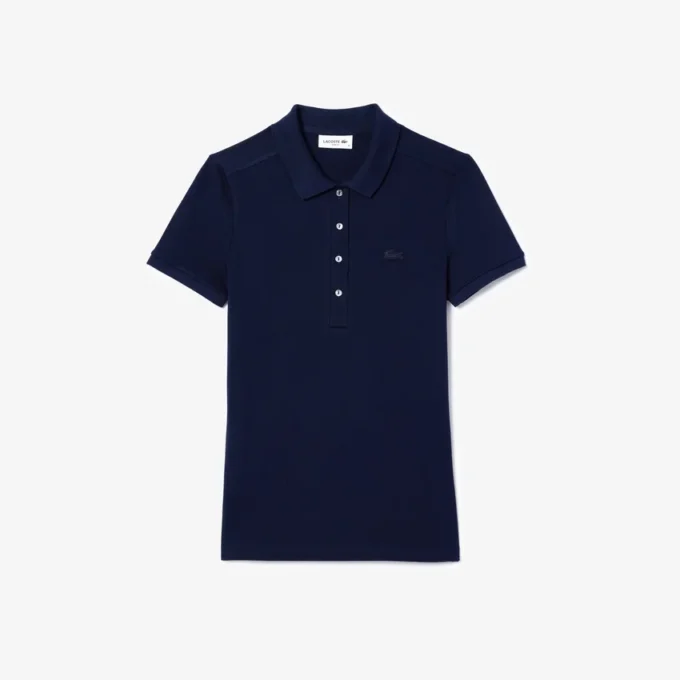 Polo L.12.D de mujer, corte ajustado y elástico, con tejido piqué