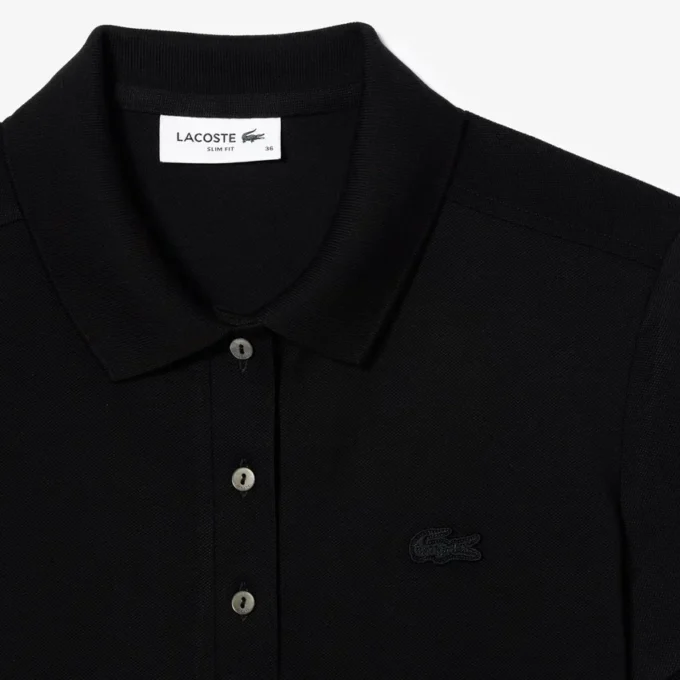 Polo L.12.D de mujer, corte ajustado y elástico, con tejido piqué