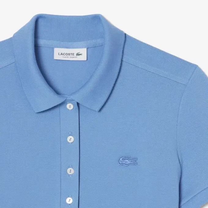 Polo L.12.D de mujer, corte ajustado y elástico, con tejido piqué